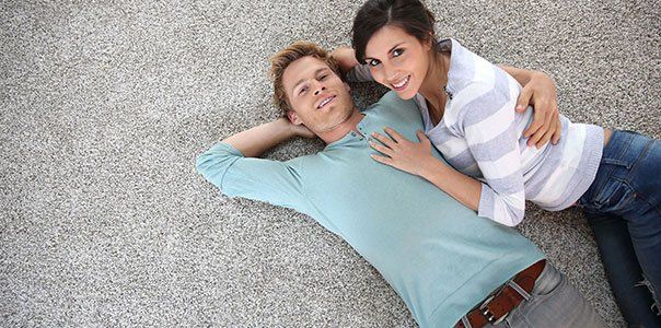 a couple on the clean carpet