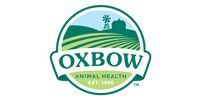 The logo for oxbow animal health is a green circle with a farm in the background.