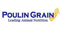 The logo for poulin grain is a leading animal nutrition company.