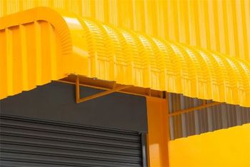 Yellow corrugated awning