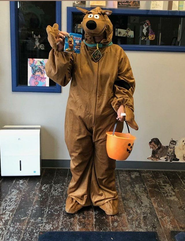 Staff on a Scooby Doo costume
