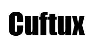 A black and white logo for cuffux on a white background.