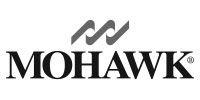 A black and white logo for a company called mohawk.