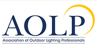 AOLP logo with navy letters and a yellow arc, reading “Association of Outdoor Lighting Professionals”