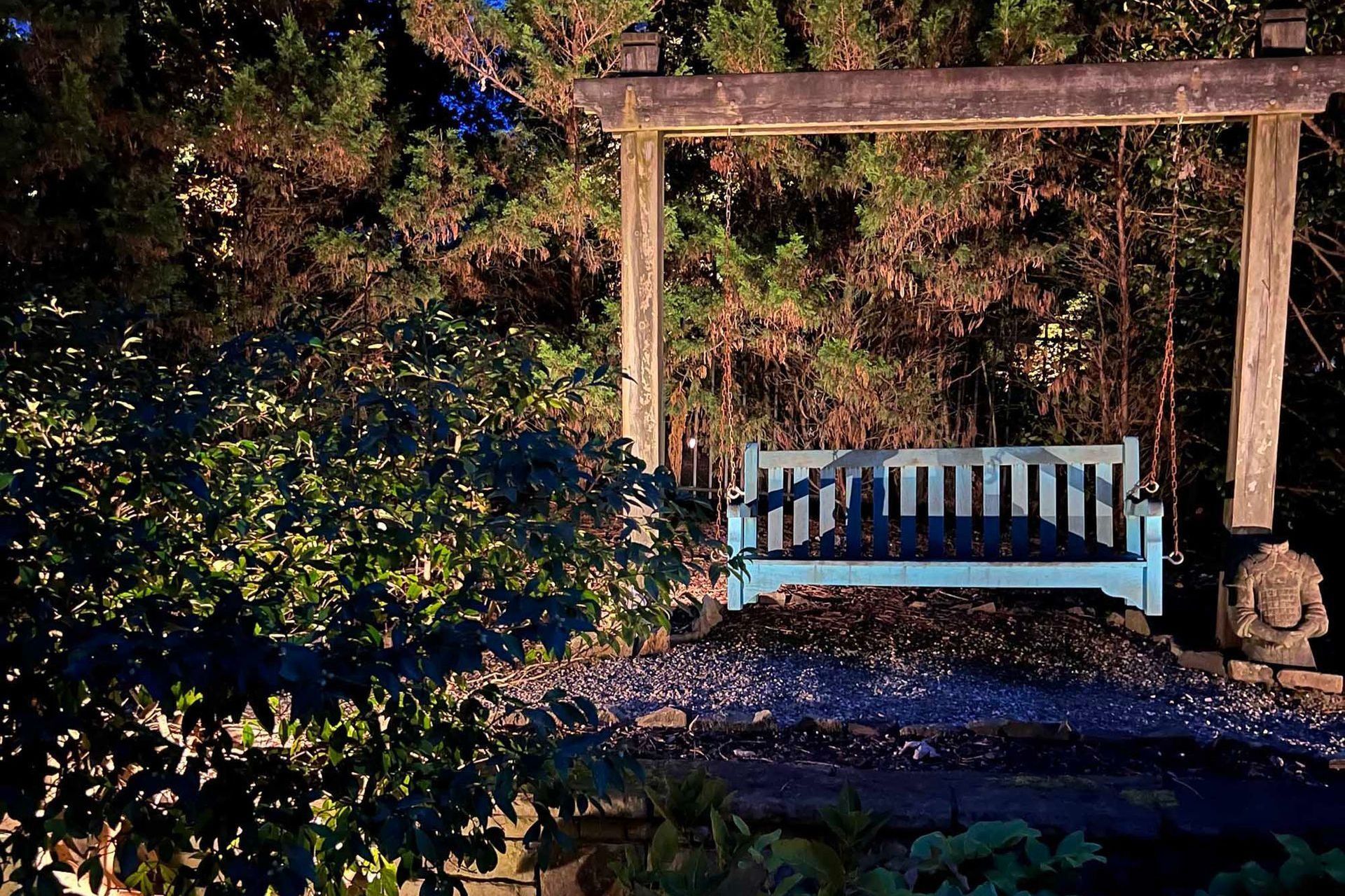 Garden with swing