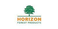 Logo for Horizon Forest Products featuring an oak tree above the text