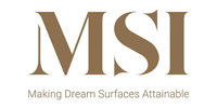 MSI logo with brown letters and the tagline