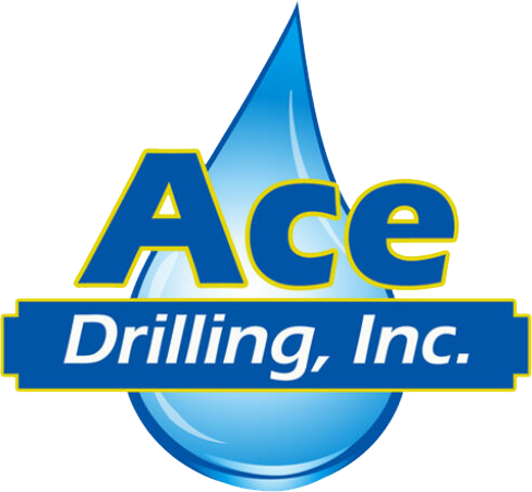 Blue &ldquo;Ace Well Drilling&rdquo; text on a white background