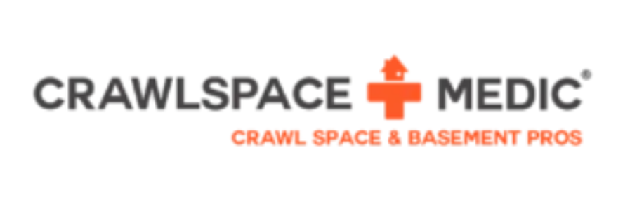 CrawlSpace Medic logo with gray and orange text and a medical cross icon, reading “Crawl Space & Basement Pros”