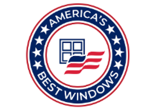 America’s Best Windows logo with blue and red circular emblem and stylized window icon