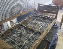 Upholstering, repairs furniture