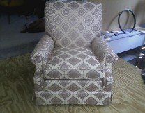 Diamond Pattern skirted chair