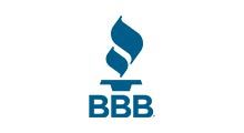 BBB logo with blue torch icon above bold blue letters on white background