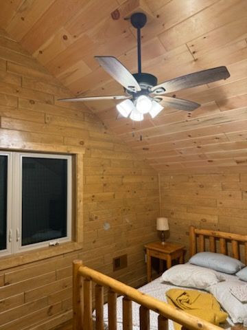 A room in a log cabin