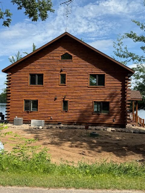 Back of a log cabin