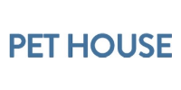 PET HOUSE logo in blue text on a white background