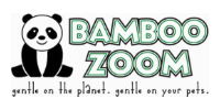 Bamboo Zoom logo with panda face and green text, plus tagline “gentle on the planet, gentle on your pets.”