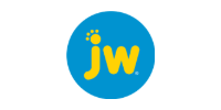 Yellow “jw” letters in a blue circle logo on a white background