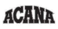 ACAÑA logo in bold black letters with white outline on a white background