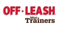 Off Leash Mini Trainers logo in red and black text on a white background