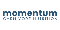 Momentum Carnivore Nutrition logo in navy blue text on a white background