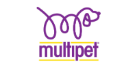 Purple Multipet logo with a stylized pet outline above the word “multipet” and a gold underline