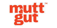 Orange “mutt gut” logo on a white background