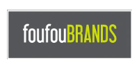 FoufouBRANDS logo in white and lime green on a dark gray background
