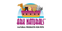 Logo for Ark Naturals: pets peeking from a pink product bowl above the words “Ark Naturals” and “Natural Products for Pets”