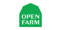 Green house-shaped logo with white text “OPEN FARM”