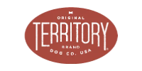 Territory Original Brand Dog Co. USA logo in white text on a red oval badge