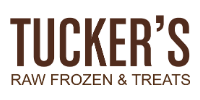 Tucker’s logo with brown text and the words “Raw Frozen & Treats” on a white background