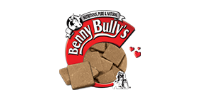 Benny Bully’s dog treats logo with a red circle and tan biscuit pieces