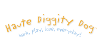 Logo reading “Haute Diggity Dog” in orange and blue text on a white background