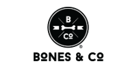 Black-and-white BONES & CO logo with a circular bone icon and text underneath