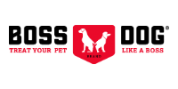 BOSS DOG logo with red dog silhouette and text “Treat Your Pet Like a Boss” on white background