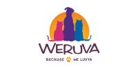 WERUVA logo with colorful cat silhouettes and the tagline “Because we luv ya”