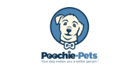 Poochie-Pets logo with a cartoon dog in a blue circle and the tagline “Your dog means a lot better person”