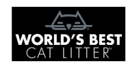Black logo with cat ears and text “WORLD’S BEST CAT LITTER”
