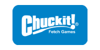 Blue Chuckit! Fetch Games logo with white text