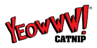 Red and black “Yeowww! Catnip” logo on a white background