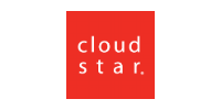 Cloud Star logo in white text on a red square background