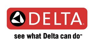 Delta logo in red with slogan “see what Delta can do” beneath it