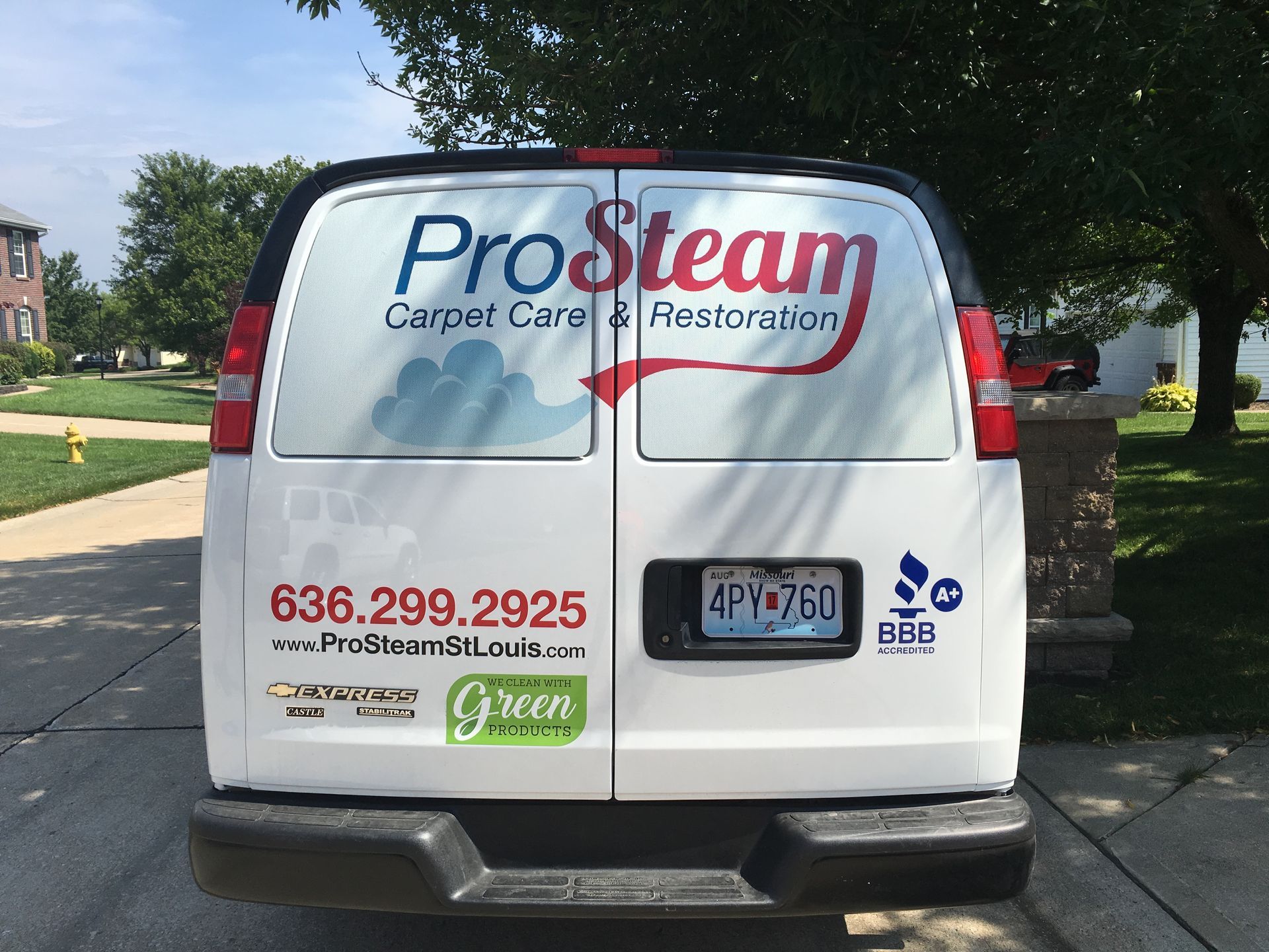 Pro Steam Carpet Care & Restoration service vehicle