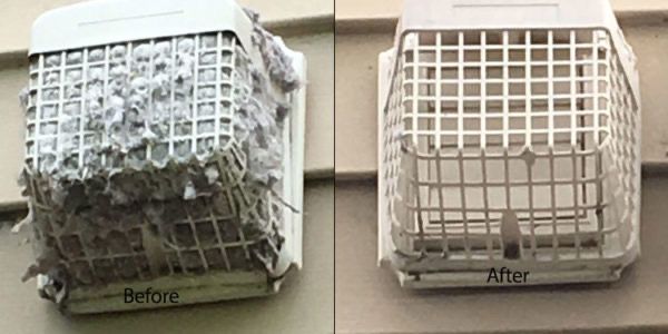 Before and after vent cleaning
