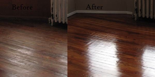 Before and after floor cleaning