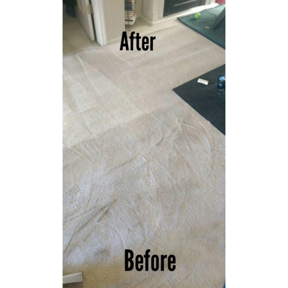 Before and after residential carpet cleaning