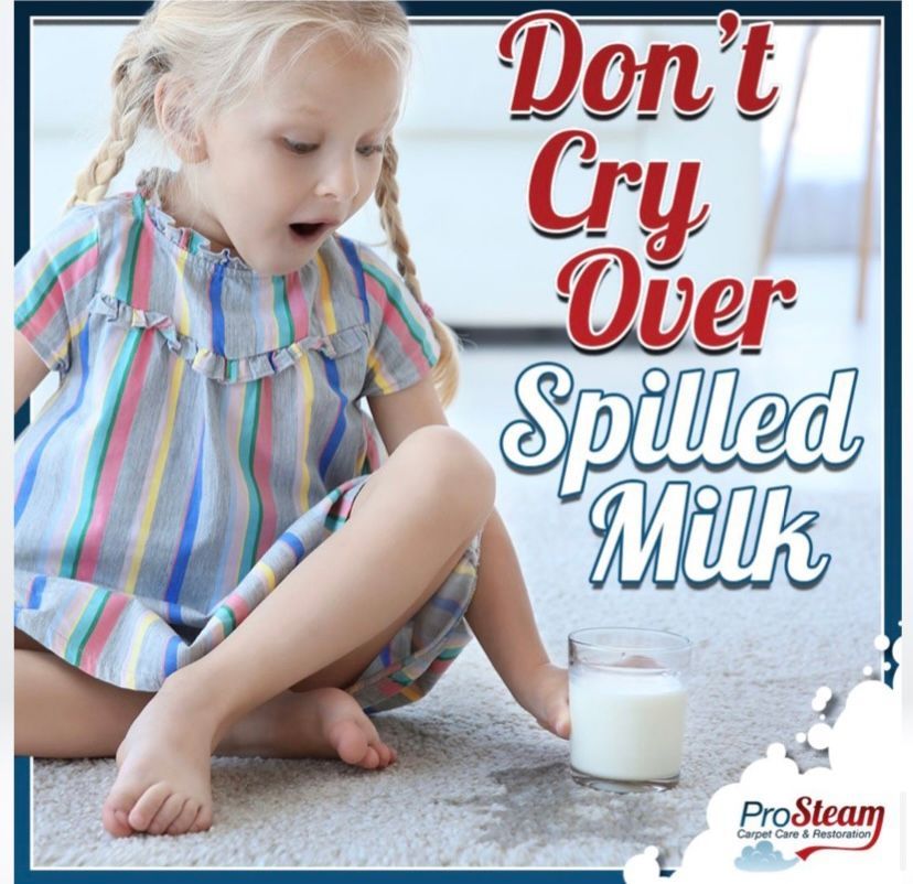 Spilled milk on carpet
