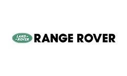 Land Rover Range Rover logo. Green oval with white lettering, black text