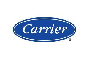 Carrier logo: white text on a blue oval, surrounded by a white border.